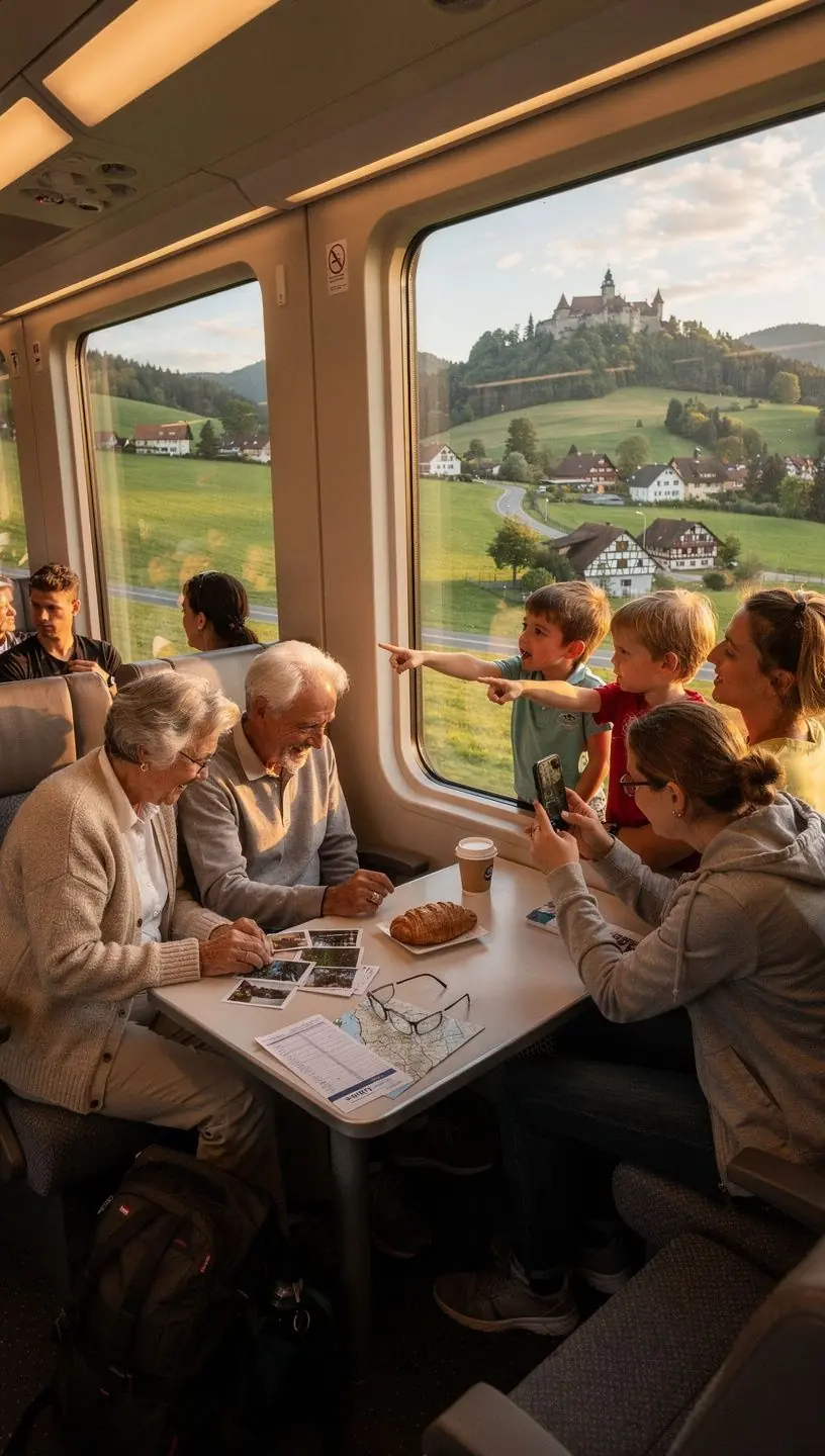 Beratungsgespräch zwischen einem Reiseexperten und einem Kunden in einem modernen Studio, um individuelle Reisepläne zu besprechen.